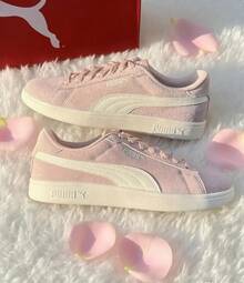 Giày trượt ván cổ thấp PUMA Smash, đế mỏng chống mài mòn, unisex, màu hồng - Hồng - Xem 7