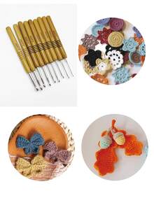 2.0-6.0mm Silver Head Round Wooden Handle Bamboo Crochet Hooks, Suitable For Various Yarn Thickness, Non-Slip, Usable All Year Round - Round Wooden Handle Silver-headed Crochet Hook - View 3