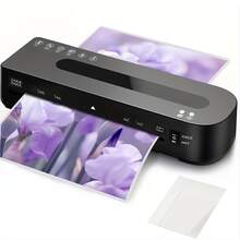 Crenova A4 Laminator Machine,  Portable Desktop Hot & Cold With 10 Laminating Pouches, No Bubbles 9 Inch Thermal Laminator For Home Office School Business Use, Black - US A Type Plug(110-127V) - View 1