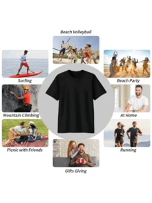 Fun Six Seven T-Shirt For Boys And Girls, "67" Number Design With Dab Dance Pose, Casual Round Neck Tee Comfortable For All Seasons,  Cotton Shirts, Graphic Tees, Meme T-Shirt - 黑色5 - 查看 5