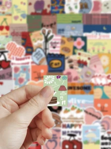 90张蜂蜜甜心贴纸，可用于日记本、行李箱、笔记本电脑、手机壳、剪贴簿、桌面、房间装饰、DIY涂鸦贴纸 - 蜜糖甜心 - 查看 6