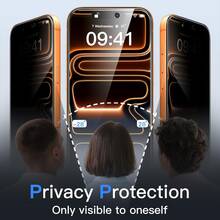 3Pcs 9H+ Tempered Glass Privacy Screen Protector Full Screen Coverage Compatible With IPhone 17 Pro Max/17 Air/17/17 E/16 Pro Max/16 Plus/16E/15 Pro/14 Pro Max/13 Pro/12/11 Pro, Privacy Protective Glass, Anti-Fingerprint, 9H Hardness, Shockproof, Perfect Adhesion, Home Daily Shield Office Home Phone Accessories Privacy Screen Protector - 3PCS - View 4