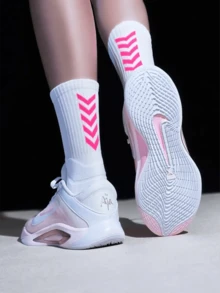 Zapatillas de baloncesto Nike A'One EP cómodas, versátiles y transpirables con tracción, unisex rosa y blanco - Rosa - Ver 6