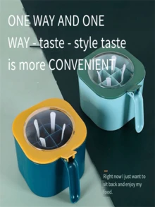 1个带盖四格厨房调料盒，多功能香料罐调味容器，家用 - 彩色 - 查看 5