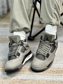 Nike Jordan Air Jordan 4“洞穴石和黑色”舒适百搭，防滑耐用，中帮复古篮球鞋，男女通用，棕色 - 棕色 - 查看 6