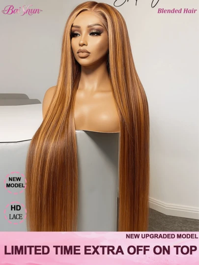 28 Inch Natural Black Lace Front Wigs Human Blended Hair Pre Plucked 13x4 13x6 5x5 Straight Lace Front Wigs Human Frontal Hair 200% Density Glueless Wig HD Lace Frontal Wigs For Women