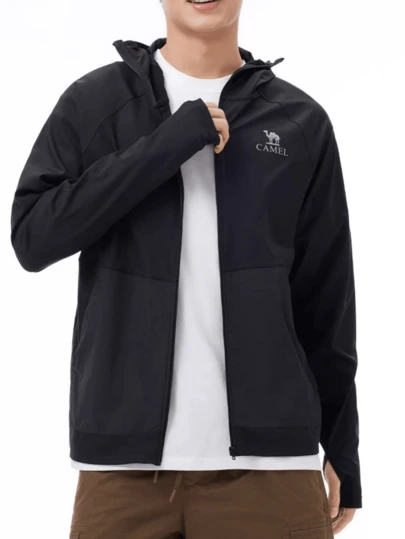 CAMEL CROWN 男士户外防晒夹克，防紫外线，凉爽透气，吸湿排汗，速干。适合春夏季节穿着。男女通用款。