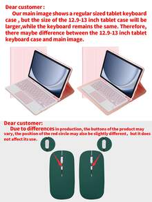 Funda con teclado desmontable y recargable Bluetooth (280mAh) con touchpad compatible con Samsung Galaxy Tab / / SE, incluye ranura para bolígrafo (verde oscuro) - Verde Oscuro - Ver 11