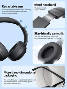Lenovo EB325 Wireless Bluetooth 5.4 Headphones, Dual-Mode Connection, Long Battery Life, Hi-Fi Stereo Sound, Comfortable Wear, Suitable For Sports, Running, Music, Commuting, Gaming, Fitness, Office, Black/White Available, Foldable Design - Black - View 7