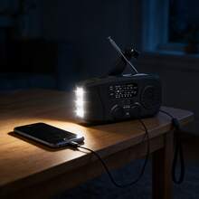 1个手摇式可充电收音机，13*6厘米太阳能应急收音机，AM/FM收音机，内置2000mAh电池，带高亮手电筒，适用于紧急情况和户外使用，是毕业礼物、单身派对礼物、伴娘礼物、父亲节礼物、万圣节装饰、万圣节礼物、伴娘邀请礼物、婚礼宾客回礼、生日派对装饰和婚礼用品的理想之选。 - 黑色 - 查看 5