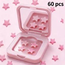 Pimple Patches For Acne, 60 Count – Hydrocolloid Acne Patches In Portable Mirror Box, Easy To Carry & Invisible Blemish Spot Patches For Face (Pink) - 淺粉色 - 查看 1