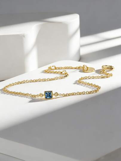 Charm-In 1pc Minimalist Zirconia Bracelet, Women Bracelet, Suitable For Daily Wear Or Festivals