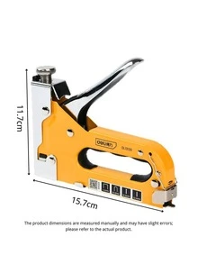 4-In-1 Heavy Duty Manual Stapler, Hole Punch, Staple Gun: Durable Carbon Steel Construction, Semi-Automatic, Suitable For DIY, Camping And Industrial Use, Battery-Free, Complete Set - Nail Gun - View 3