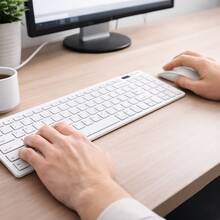 Slim Wireless 2.4 Ghz K-06 Premium Keyboard And Mouse Kit - 黑與白 - 查看 4