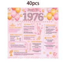 20 peças/40 peças/100 peças Guardanapos para 50º Aniversário Rosa Claro e Dourado Rosa, Guardanapos Descartáveis para Festa de Aniversário, Decorações de Aniversário para Mulher, Saúde aos 50 Anos, 1976 Festa de Aniversário de Casamento, Guardanapos de Coquetel - Rosa chiclete - Visão 8