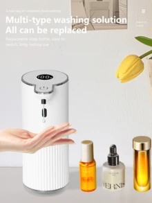 DONASIRA 1pc Touchless Automatic Soap Dispenser, Fashionable White Design, 6 Levels Adjustable, USB Rechargeable Battery Powered, Contactless Liquid Dispenser, 380ml Capacity For Kitchen And Bathroom, Bathroom Soap Dispenser - White Or Black - View 13