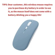 Wireless Bluetooth Mouse Compatible With Laptop//, Compatible With IOS 13.1.2 And Above, Mute Mini Mouse, Compatible With Android/Windows/Linux (Misty Blue) - Mist Blue - View 7