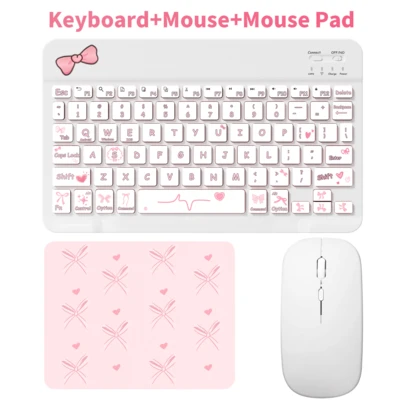 Conjunto inalámbrico de teclado y ratón con lazo, teclado inalámbrico portátil (150mAh) y ratón, compatible con tabletas , iPad de Apple, smartphones con iOS 13 y superior, smartphones Android y sistemas Windows (Lazo)