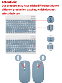 Juego portátil inalámbrico de teclado y ratón Bluetooth de 150mAh, compatible con tabletas , Apple iPad (iOS 13+), smartphones Android, sistemas Windows (Azul Brumoso) - azul brumoso - Ver 12