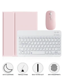 [Wireless Keyboard Case With Mouse] Wireless Bluetooth Keyboard Case With Detachable Wireless Mouse, Compatible With IPad Air 1/Air 2/Air 3/Air 4/Air 5/6, Compatible With IPad 5th/6th/7th/8th/9th/10th/11th Gen, Compatible With IPad Pro 12.9" (2020/2021/2022), Compatible With IPad Pro 11" (2018/2020/2021/2022), Galaxy Tab And Redmi Pad SE - Soft TPU Back Cover, Magnetic Detachable, With Pen Slot - Multicolor - View 64