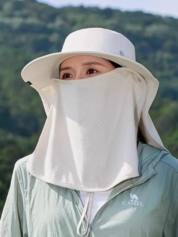 CAMEL CROWN All-Around Sun Protection Bucket Hat, Outdoor Fishing Hat, Sunshade Face Mask, Hiking Hat For Women