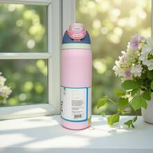 Owal-A 32盎司不锈钢保温水瓶 - 防漏运动水瓶，配备双功能吸嘴盖、翻盖吸管和宽口设计 - 保温/保冷长达24小时 - 非常适合健身、旅行和日常使用 - 彩色 - 查看 6