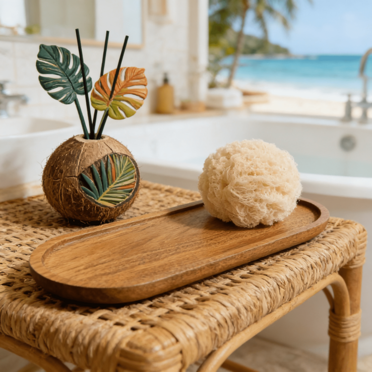 1pc/2pcs Wooden Vanity Tray, Bathtub Tray, Tray, Wooden Tray, Bathroom Tray, Bath Tray, Bathroom Countertop Tray, Wooden Jewelry Storage Rack, Bathroom Tray For Organization And Home Decor, Minimalist Food Tray For Dining Table, Bathroom Accessories, Bathroom Storage, Living Room Decor, Tray Decor - Bathtub Tray - View 4