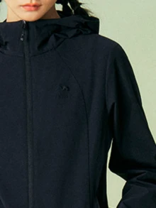 CAMEL CROWN Veste à capuche coupe-vent pour femmes, convenant pour la course et la fitness au printemps/été, coupe ample, manches longues - Noir Fantôme - Voir 3
