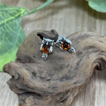 1 đôi bông tai mặt dây chuyền hình cú mèo phong cách Bohemian cổ điển, quà tặng lưu niệm thời trang tối giản Gothic. - bạc cổ 07 - Xem 4