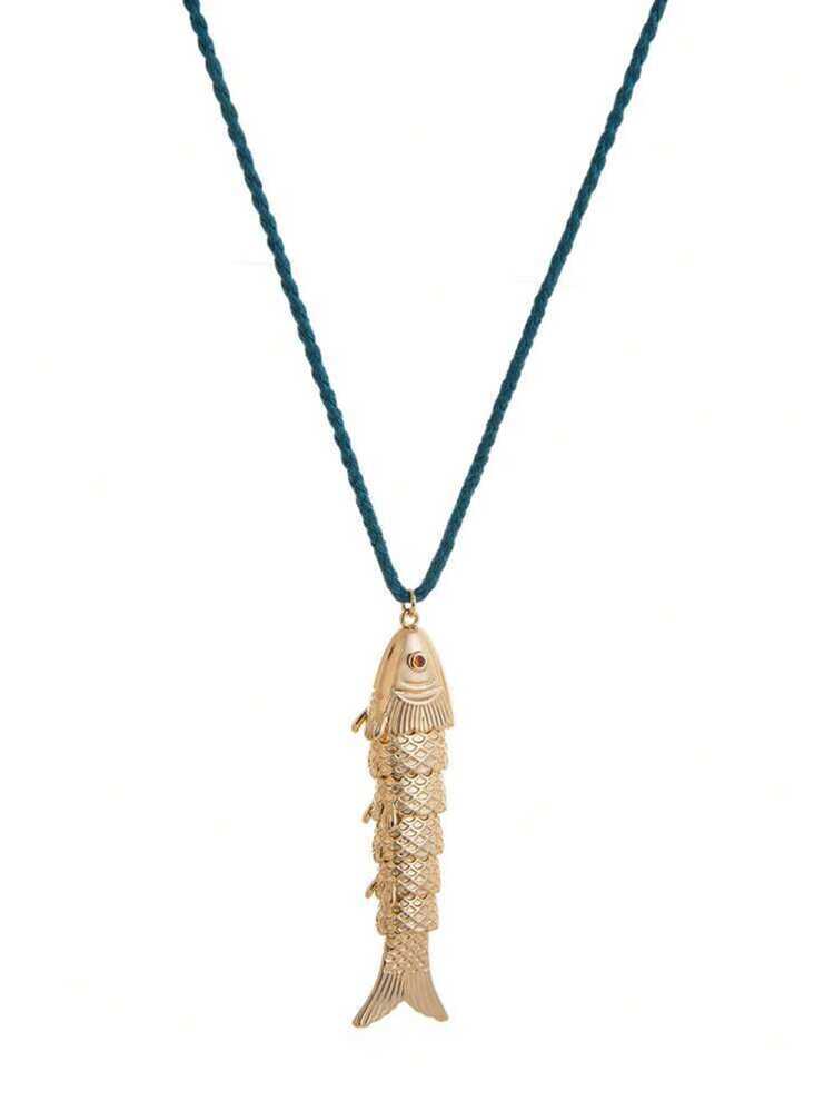 1件夏季时尚海洋系列精致金鱼小鱼吊坠项链，18K镀金，抗氧化，适合日常佩戴、旅行、海滩、情人节休闲装扮、海滩度假和日常佩戴，女士首饰 - 魚款式項鍊 - 查看 12