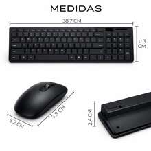 Slim Wireless 2.4 Ghz K-06 Premium Keyboard And Mouse Kit - 黑與白 - 查看 3