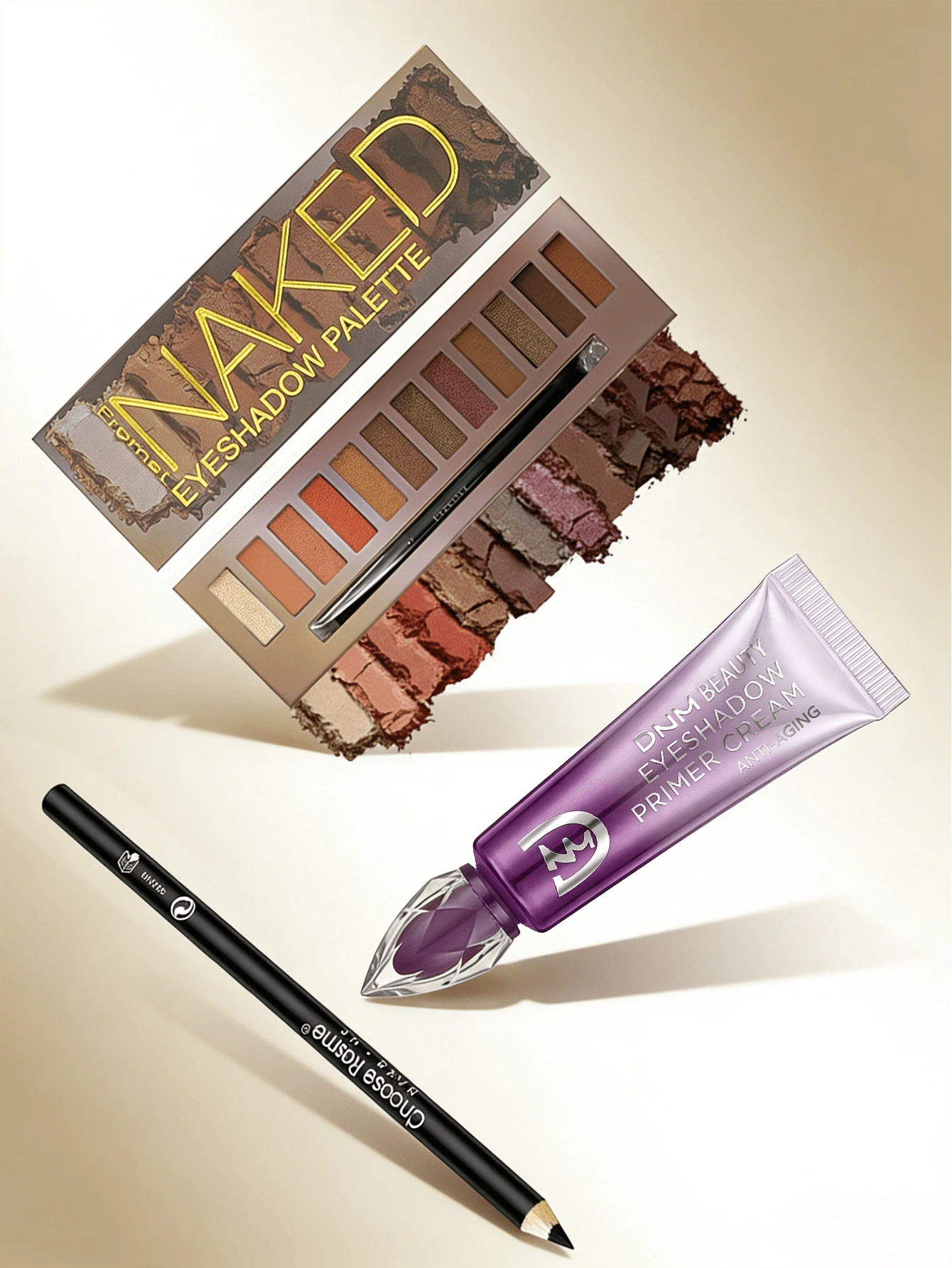 12-Color Nude Hot Set: Pumpkin Eyeshadow Palette + Eye Makeup Foundation Cream + Eyeliner | Four Base Makeup Eye Creams To Choose From, Long-Lasting, Smooth And Non-Fading, Create Excellent Makeup Effect For The Eyes, Valentine's Day Limited Set - 南瓜款 - 查看 1