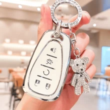 Chevrolet Car Keychain With Cute Rhinestone Teddy Bear Keychain, Soft TPU Car Key Shell, Fit For Chevrolet MALIBU, CRUZE, CAPTIVA, SAIL, EPICA, Malibu, CAVALIER, Cruze, TRACKER, Malibu Camaro Trax - A - View 10