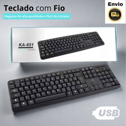 Teclado com fio USB Black Elegante KA-651.