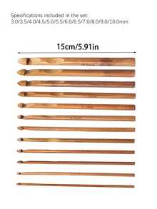 12件套竹制钩针套装，包含3.0毫米至10.0毫米的钩针，是送给手工爱好者的绝佳礼物 - 小圓珠鉤針 - 查看 8