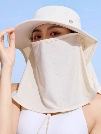 CAMEL CROWN All-Around Sun Protection Bucket Hat, Outdoor Fishing Hat, Sunshade Face Mask, Hiking Hat For Women