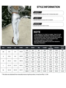 NVFelix 女士高腰修身喇叭裤，优雅时尚，Y2K户外风格，休闲配色，适合春夏穿着，银白色，新款 - 銀色 - 查看 7