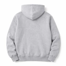 Moletom Canguru Bolso Capuz Casaco Flanelado Blusa de Frio Unissex Capote Casual Básico Masculino Feminino Moleton Liso - Cinza - Visão 3