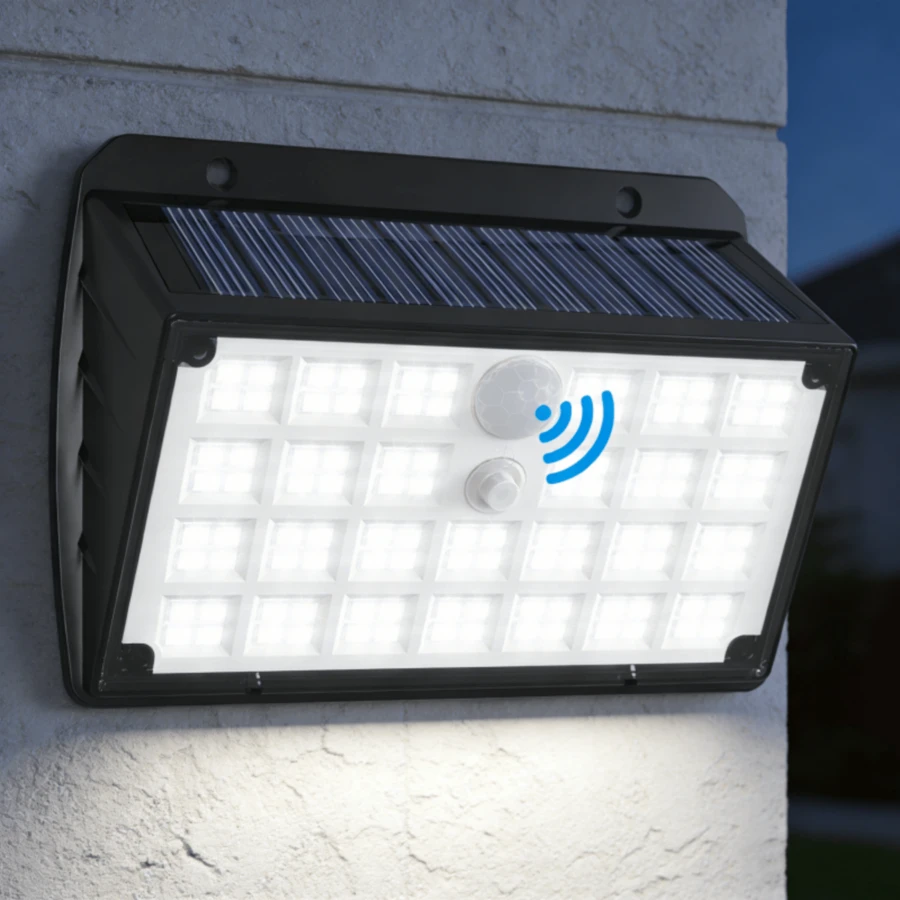 104LED Super Bright Solar Light Dusk To Dawn Solar Security Flood Light Waterproof Outdoor Battery Powered - T-104 - View 1