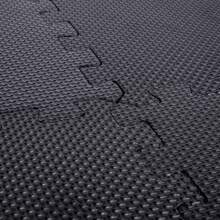 Esterilla Puzzle para Suelos de Gimnasio y Fitness Esterilla de Suelo, Suelo Tatami Puzzle Premium, 9/18 unidades, Esterilla Suelo Gimnasio Puzzle Espuma EVA 30x30 cm, Alfombrillas Acolchadas Antideslizantes - Negro - Ver 2