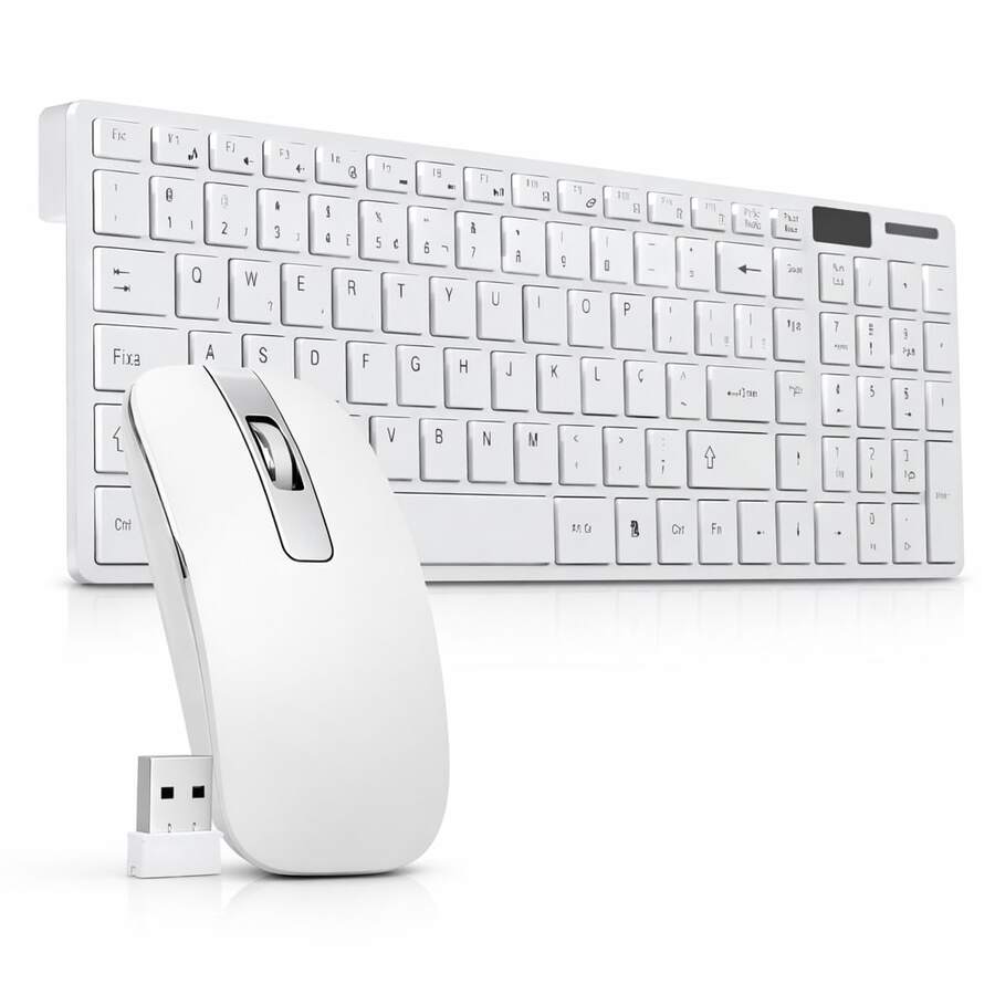 Slim Wireless 2.4 Ghz K-06 Premium Keyboard And Mouse Kit - 黑與白 - 查看 1