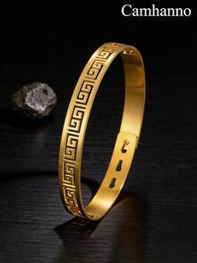 Camhanno 1 chiếc vòng tay bằng thép không gỉ mạ vàng 18K, kiểu dáng cổ điển, phù hợp cho nam giới đeo hàng ngày, dự tiệc hoặc làm quà tặng ngày lễ. - Nhiều màu - Xem 11