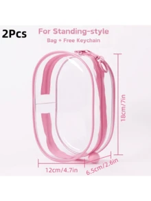 Funda protectora de PVC cristalina Labubuuu (Muñeca no incluida) - Bolsa de almacenamiento transparente a prueba de polvo multicolor tipo macaron, adecuada para Labulabu de pie/sentado, caja de exhibición decorativa de verano, accesorio de colección, regalo para mujeres, accesorio opcional de bola de peluche - Multicolor - Ver 21
