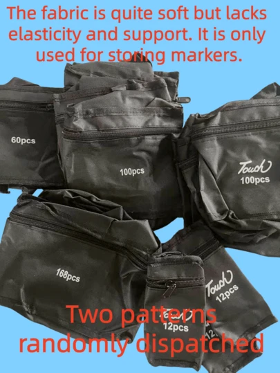 [168 Capacity] Professional Art Marker Storage Bag - Black Painting Tool Pouch - Portable Pencil Case For Sketch Pens, Colored Pens, Makeup Brushes