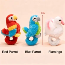 PlushFable 6.3" 16cm  Valentine Gifts Grateful Kids Gifts Realistic Shoulder Parrot Flamingo Plush Toy Lifelike Stuffed Animal Detailed Bird Doll For Kids - Blue Parrot - View 5
