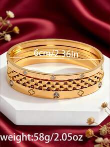 Camhanno 3pcs - Perfect Valentine's Day Gift. Made Of Durable, Shiny Stainless Steel With An Exquisite Textured Design, It Conveys A Unique And Romantic Sentiment. - Gold - View 5