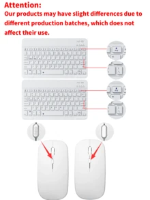 Wireless Bluetooth Keyboard And Mouse Case Compatible With Samsung Galaxy Tab, Redm SE, With Detachable Keyboard (150mAh) And Mouse Pen Slot (Light Gray) - Light Grey - View 12