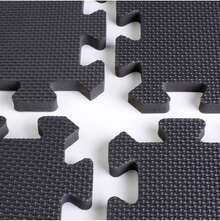 Esterilla Puzzle para Suelos de Gimnasio y Fitness Esterilla de Suelo, Suelo Tatami Puzzle Premium, 9/18 unidades, Esterilla Suelo Gimnasio Puzzle Espuma EVA 30x30 cm, Alfombrillas Acolchadas Antideslizantes - Negro - Ver 4