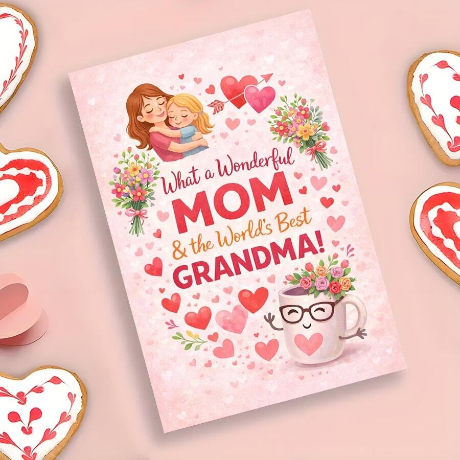 1 张贺卡 + 1 个信封 温馨的母亲节和祖母节贺卡，完美表达家人在特殊场合或日常时刻的爱与感激 - 套裝 - 查看 1