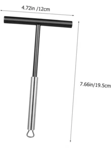 1pc Stainless Steel & Silicone Pancake Maker Tool, T-Shaped Omelette Crepe Flatbread Cooking Utensil - Black - View 2